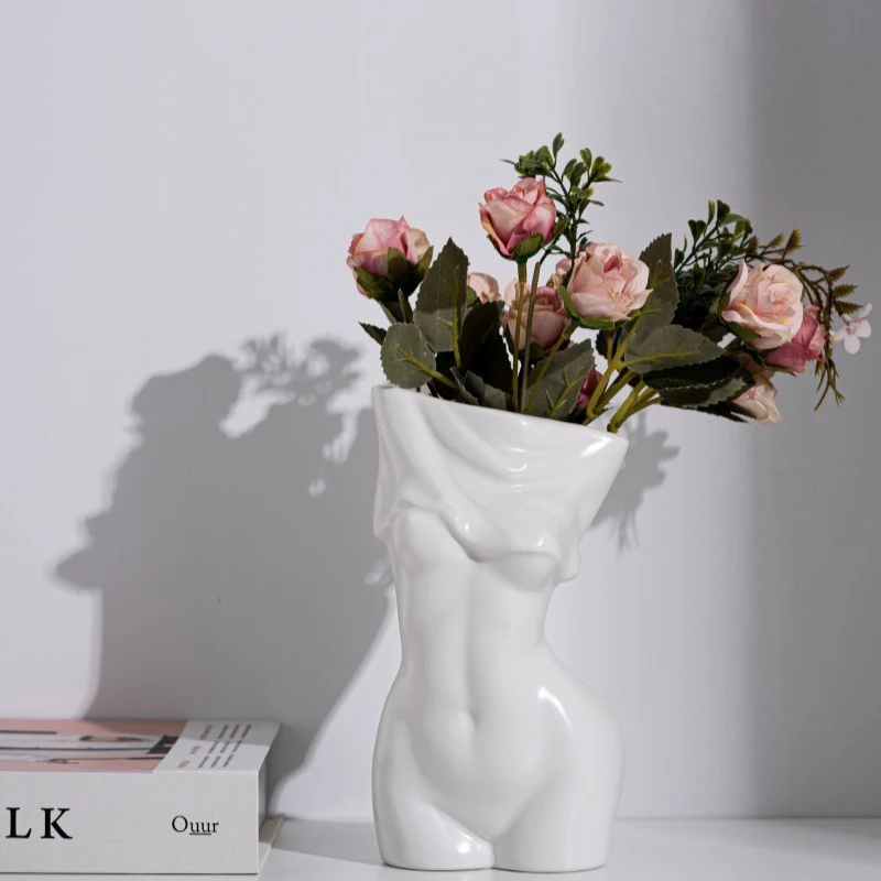 

Nordic Human Ceramic Vase Abstract Art Dried Flower Vase Creative Flower Arrangement Accessories Home Desktop Decoration Modern
