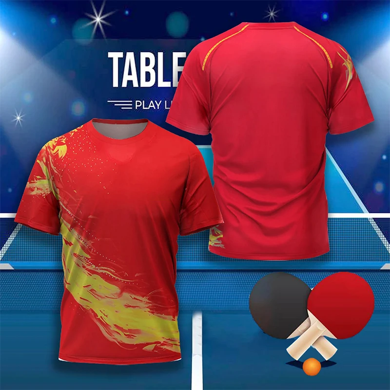 Short Sleeve T Shirt Badminton Uniforms Men Women Table Tennis Badminton Training Clothing Sportswear T-shirt Quick Dry Gym Tops O-Neck Short Sleeve Club