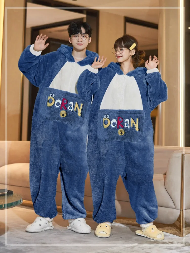 Kigurumis Dinosaur Women Men Pajama Winter Warm Sleepwear Couples Pajama  Onesie Thicken Jumpsuits Cute Cartoon Onesie KawaiI - AliExpress