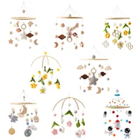Cloche Mobile en bois pour bébé de 0 à 12 mois, hochet, lit, berceau pour nouveau-né, mobile avec boîte à musique, cloche de lit, jouets suspendus, support de berceau 1