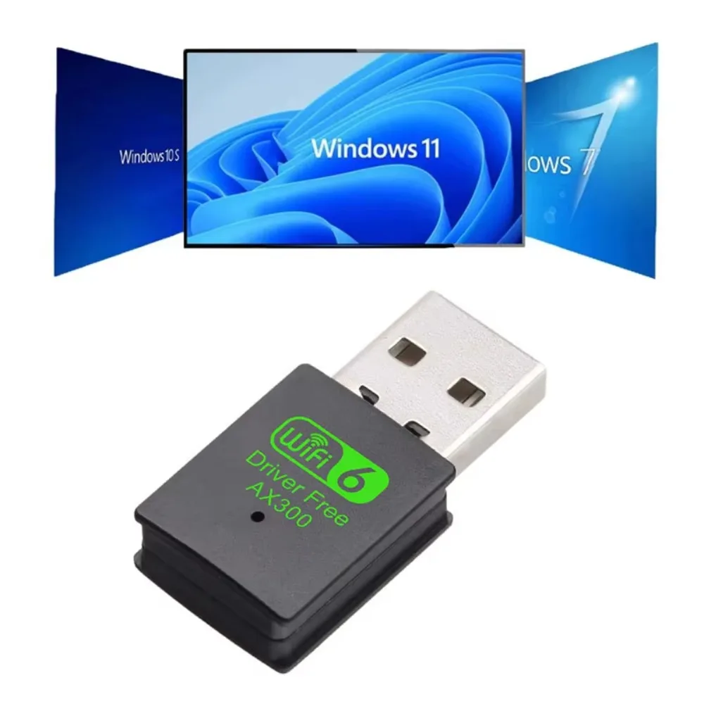 AX300 WiFi 6 USB 어댑터 300Mbps 2.4GHz 802.11ax 무선 네트워크 카드 드라이버 무료 플러그 앤 플레이 Windows 7/10/11 AP 모드용