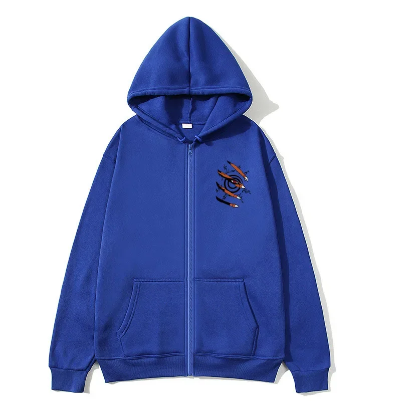 thumbnail image 1 of Sudadera con capucha de manga larga con cremallera para mujer, suéter con estampado de Kurama, ropa de moda de gran tamaño, 1 of 3