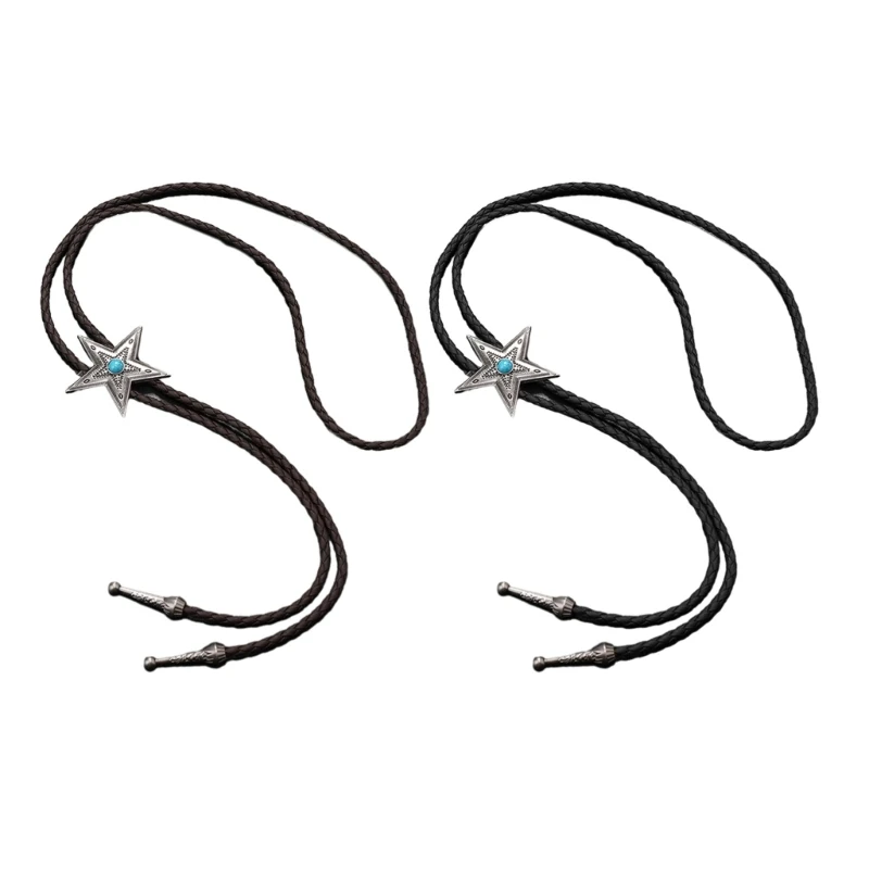 

Уникальный плетеный галстук-боло ручной работы со звездами, ковбойский галстук-бабочка родео, ожерелье-галстук-боло