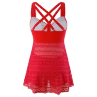 2025 New Sexy Lace Hollow Out Plus Size Swimwear Women Swimsuit Female High Waist Tankini Swimsuits Bathing Suit Beachwear 4XL - Image 6