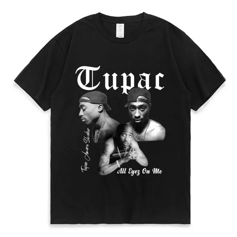 

RapperTupac2pacTopsHipHopStreetwearOversizedShortSleevesTeeShirt2024SummerFashionT-ShirtMenWomenCottonTShirt