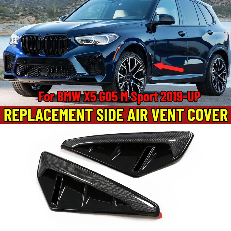 

New Carbon Fiber Side Replacement Side Air Vent Cover For BMW X5 G05 M Sport 2019-UP MP Style Car Air Intake Vents Cover Trim
