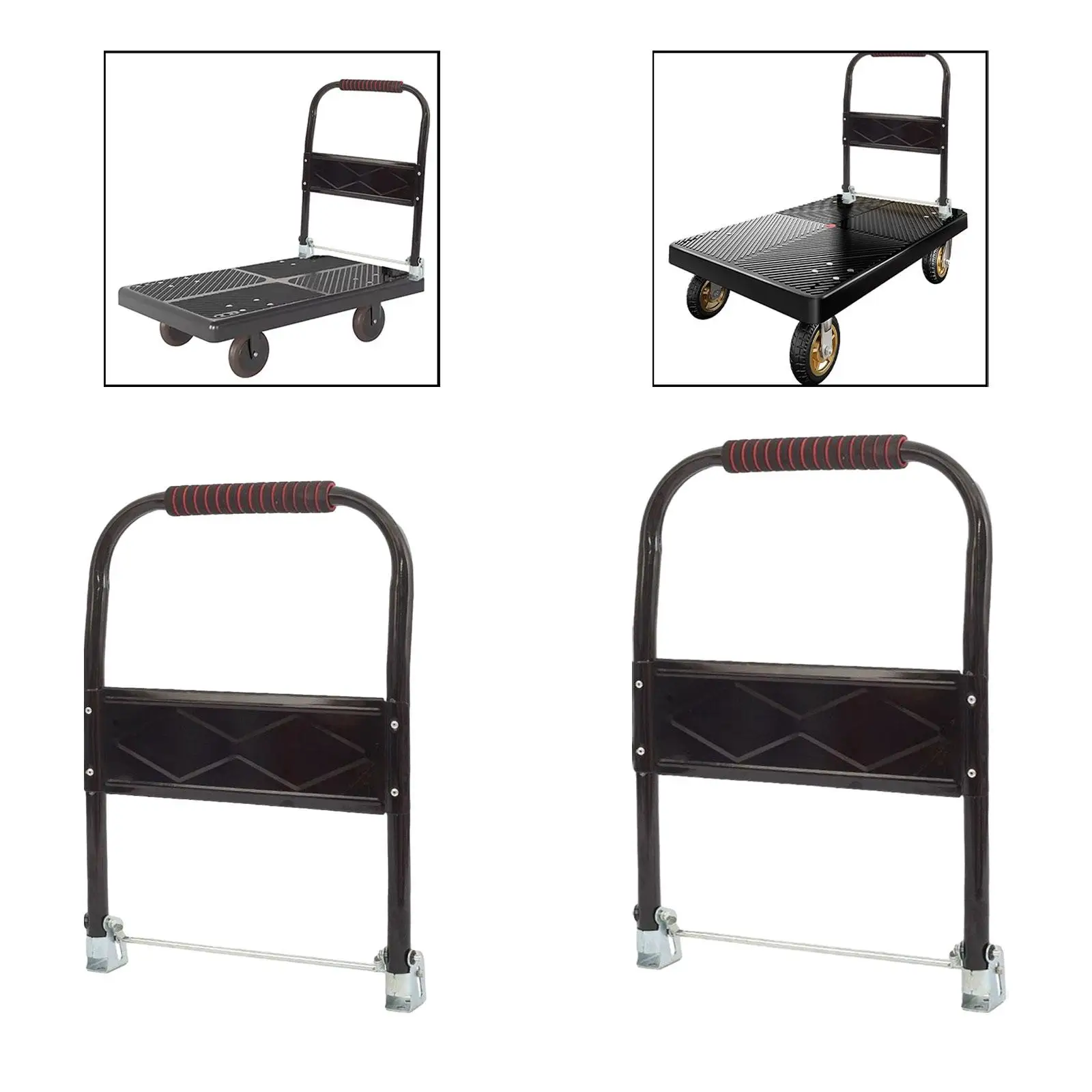 Flatbed Cart Handle Accessories Easy to Install Premium Easy to Store Folding for Hand Moving Cart Moving Warehouse Loading