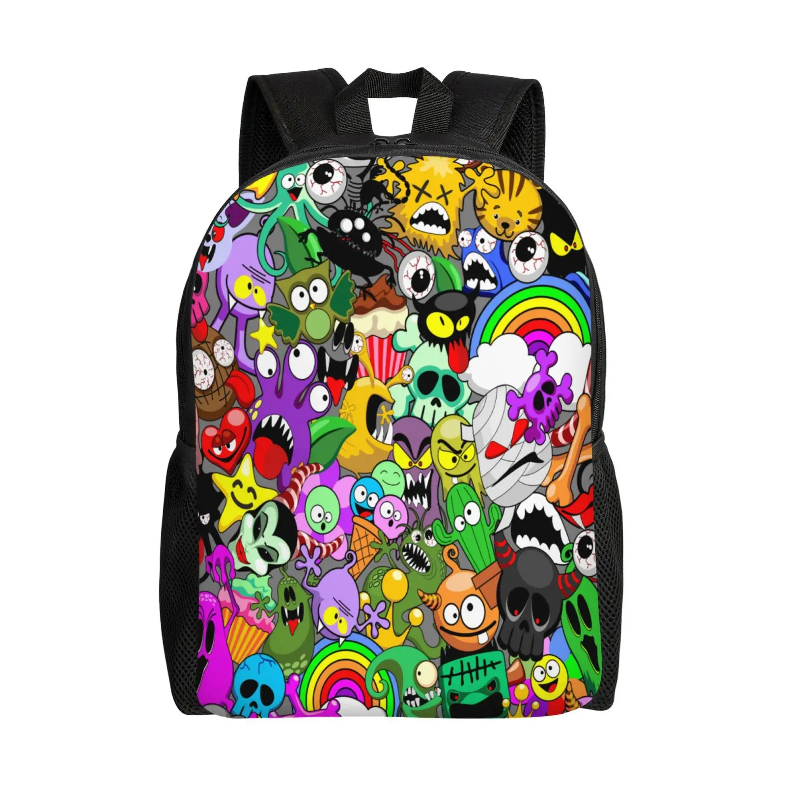 

Wansici рюкзак для мальчика девочки школьные Монстры дудлы персонажи Сага бесшовный повторяющийся рисунок