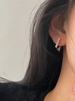 REETI 925 boucles d'oreilles en argent Sterling boucles d'oreilles géométriques en zircon pour les femmes cadeau boucles d'oreilles bijoux de mode cadeau 5