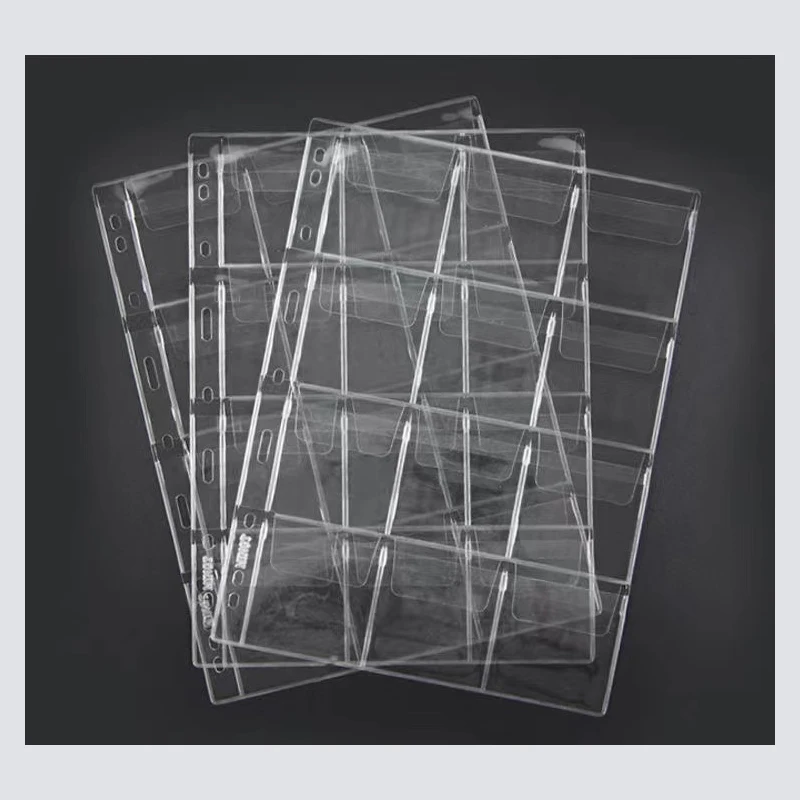 PVC 포켓 무산성 동전 홀더, 동전 앨범 페이지, 우표 수집 정리 시트, 투명 동전 느슨한 잎, 12, 20, 30/42 그리드