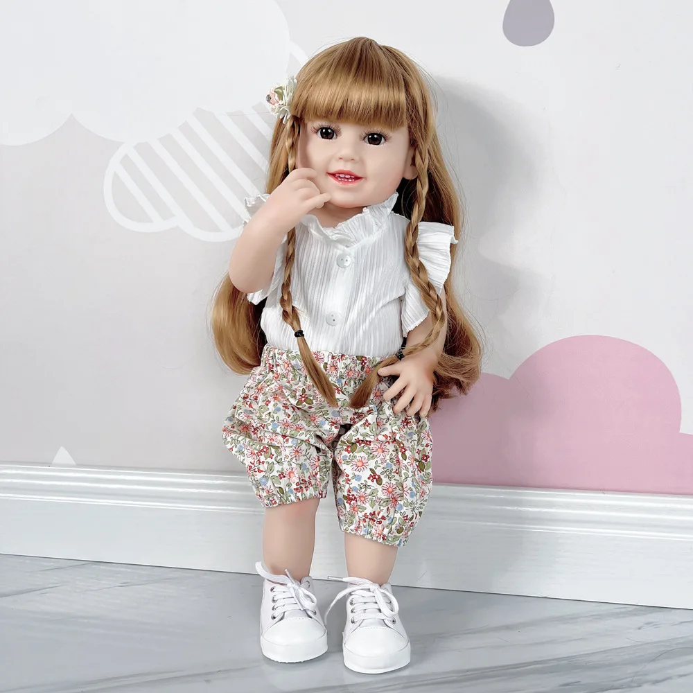 Reborn Baby Silicone Full Body Finished Girl Dolls Newborn Already Painted Doll Toy Silicone Vinyl Handmade Gift Children Toys images - 6