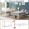 Twin Over Twin Size Bunk Bed,Metal Structure Bedframe with Safety Guardrails and 2 ladders,Convertible Bunkbeds,No Spring Box 4