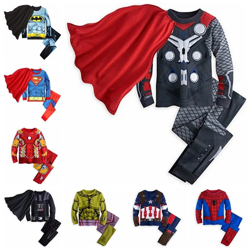 Marvel Super Hero Pajamas Pants Batman Iron Man Tracksuit Spiderman Batman Pajamas Suits Sleepwear adonna nightgowns	