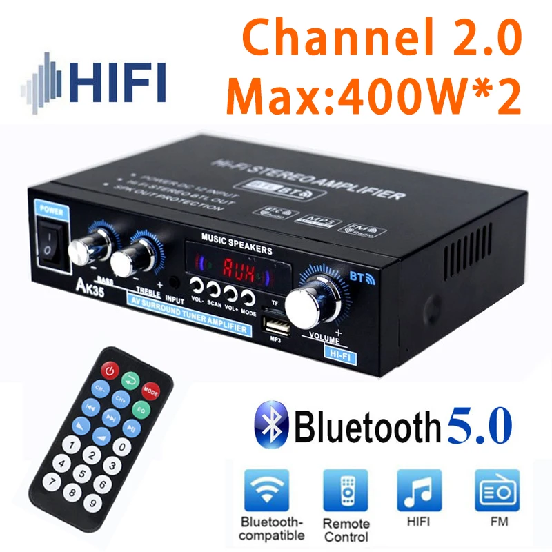 HiFiDigitalAmplifierAK35BluetoothAmplifiersMP3Channel20Sound