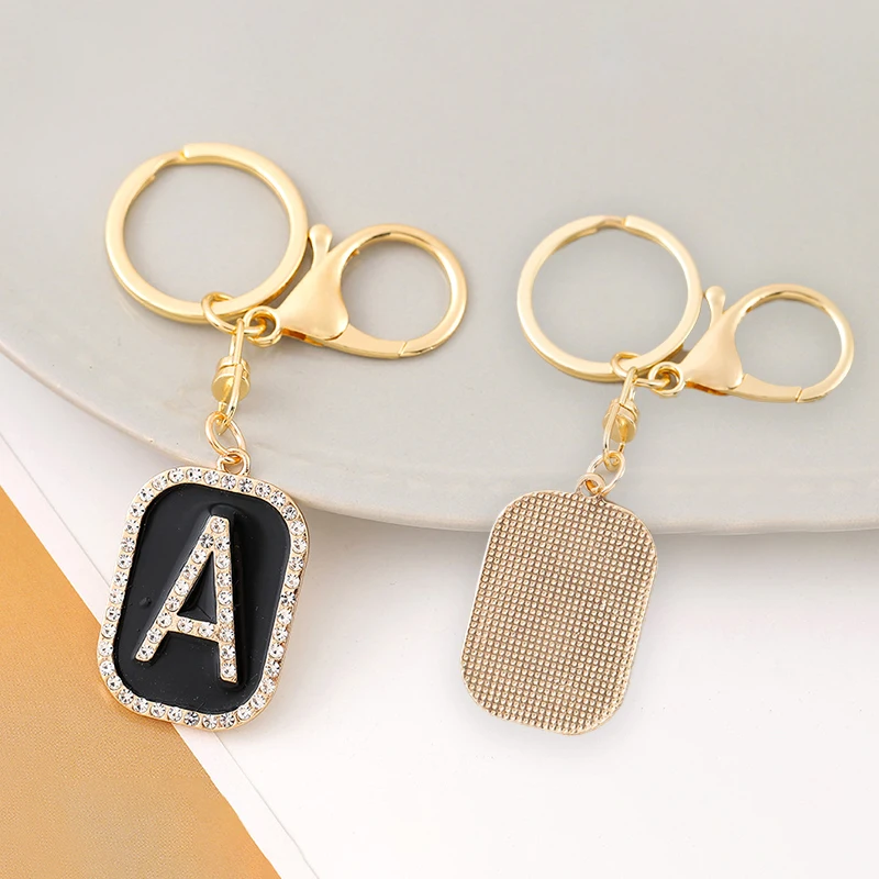 

Crystal 26 Letters Keychain Fashion Sparkle Full Rhinestone Alphabet Initials Keyring Men Women Car Backpack Pendent Key Holder