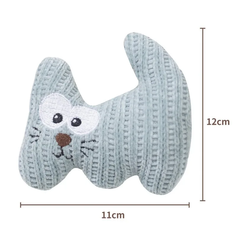 Cute Cotton Styl Plush Cat Toy Knitted with Catnip Bite Resistant Molar Teething Relief Interactive Pet Playtime Fighter for Cat