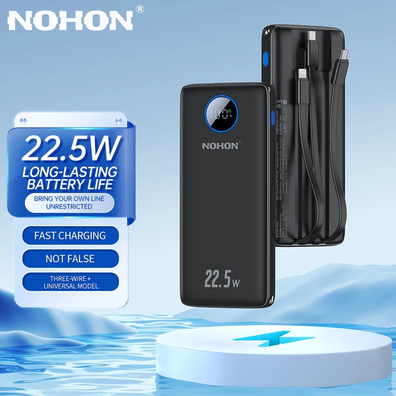 NOHON Power Bank 20000mAh Fast Charging For iPhone 14 13 Mini 12 Pro Xiaomi Samsung Portable Charger Battery External Powerbanks