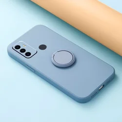 Custodia per telefoni in silicone ruotabile a 360 gradi con anello quadrato e supporto