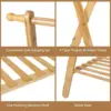 Bamboo Clothing Rack Double Rod Garment Rack with 2 Tier Storage Shelf Closet Organizer for Guest Room, Laundry Room, Apartment, 4