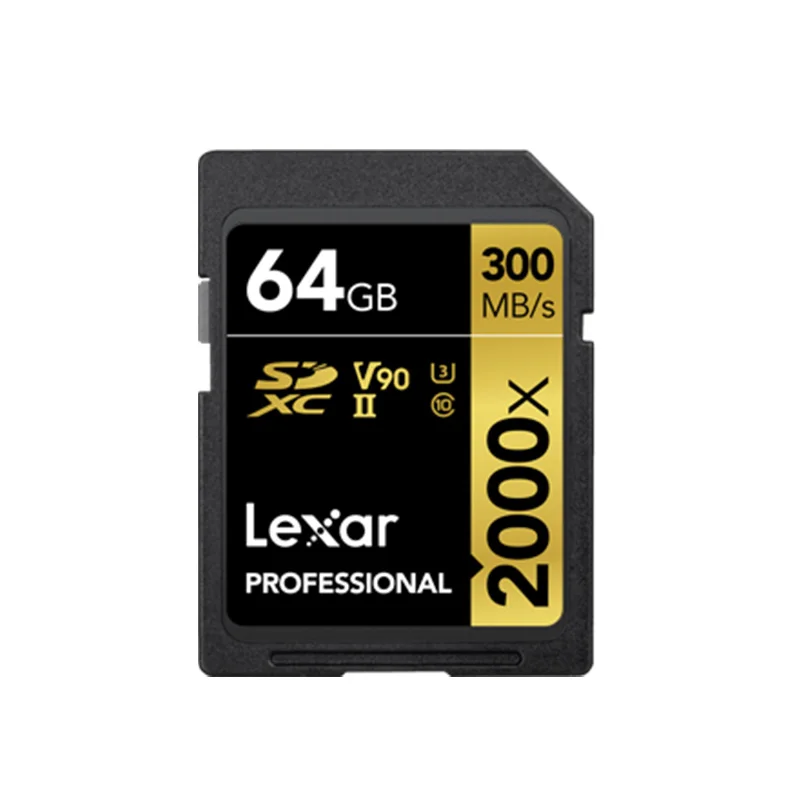 Original Lexar 2000X 300MB/s 64GB Memory SD Card 128GB 256GB SDXC UHS-II U3 Flash Hight speed Card For 3D 4K Digital DSLR Camera 128gb sd Memory Cards