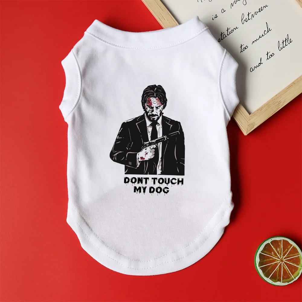 T-shirt pour chiens personnalisé John Wick "Dont Touch My Dog" - 2025 - Vêtement et accessoires pour chiens - Doglovedesign