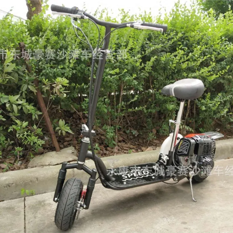 Foldable Two-Wheel Gasoline Scooters Four-Stroke Fuel Power Steam Small Mini Pedal Motorcycle