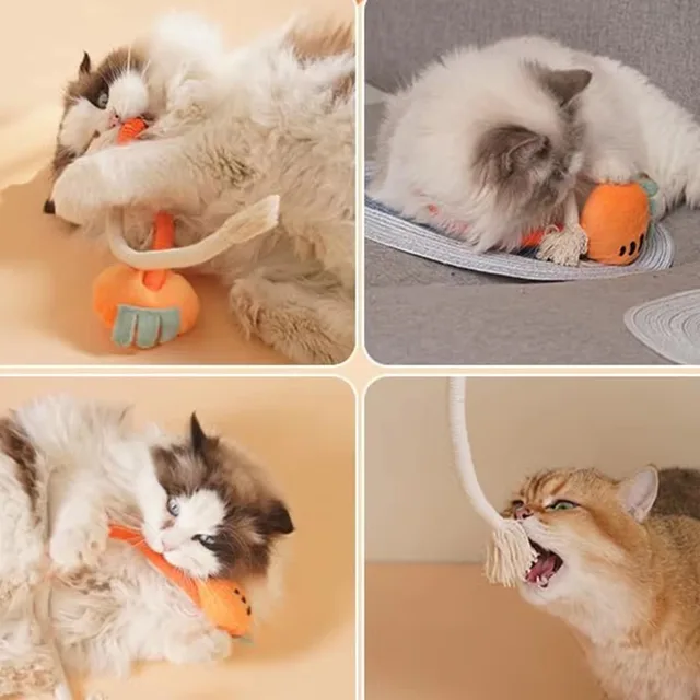 Cat Scratcher Rope Toy Cotton Rope Bite-resistant Chewing Toy Paw Claw Furniture Protector Scratching Toy Cat Puzzle Cute Shape 4