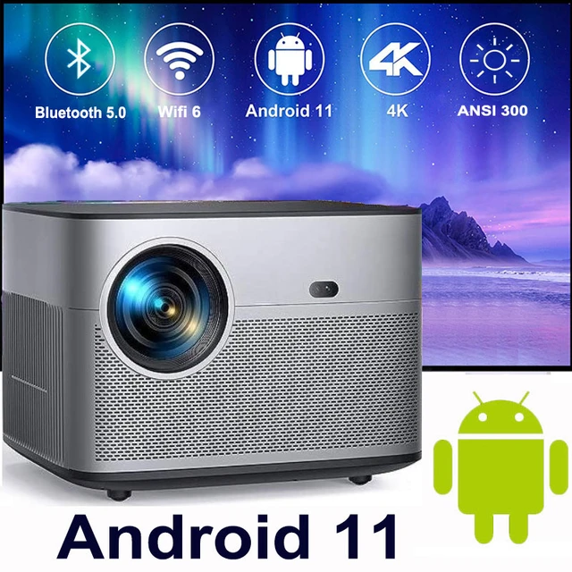 Proyector 4k Android 11 Dual Wifi 6: Cine En Casa Portátil