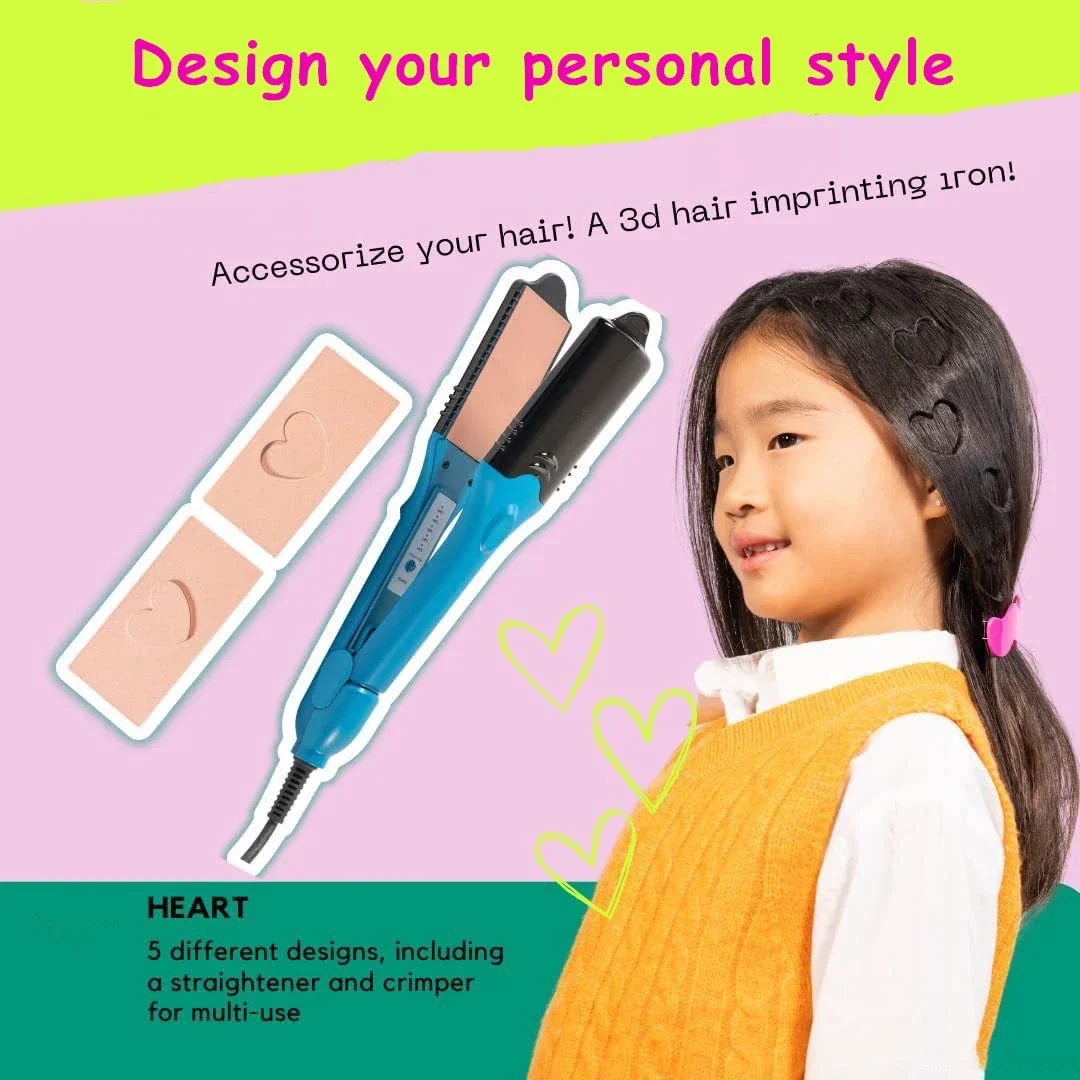 3D Styling Straightener  3D Image Hair Imprinting Iron  Star Splint Curling Iron Straightener  5 Different Plates 3D Embossing 3