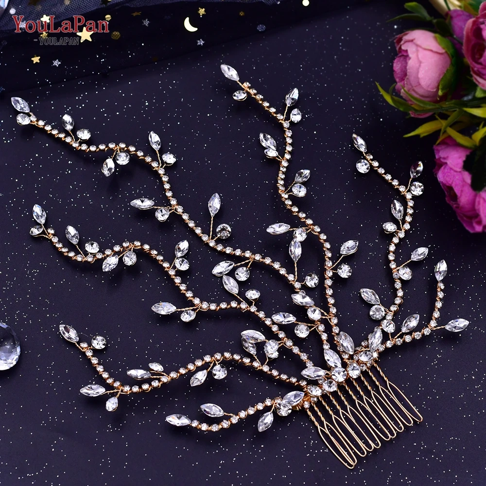 TOPQUEEN HP481 Handmade Wedding Comb for Brides Woman Hair Accessories Princess Tiara and Headdresses Bridal Hair Clips Headwear