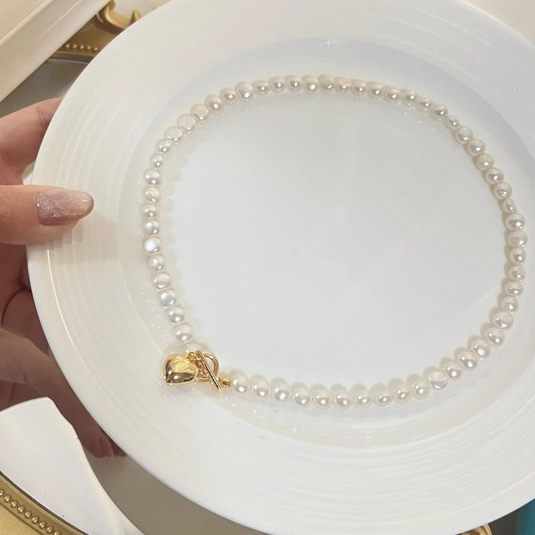 New Romantic Love Heart Natural Baroque Freshwater Pearl 14K Gold Filled Female Necklace Jewelry For Women Gifts Dropshipping
