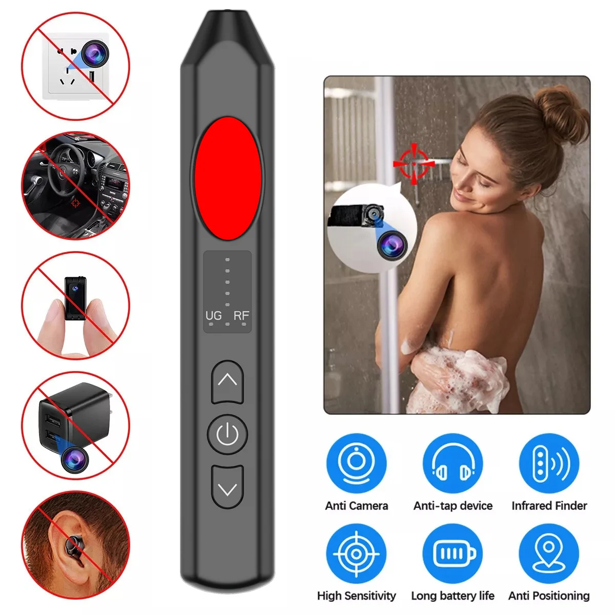 Intelligent Camera Detector Anti-scandid Camera Detector, Hotel Conference Room Vehicle Detector,signal Positioning Buzzer Alarm