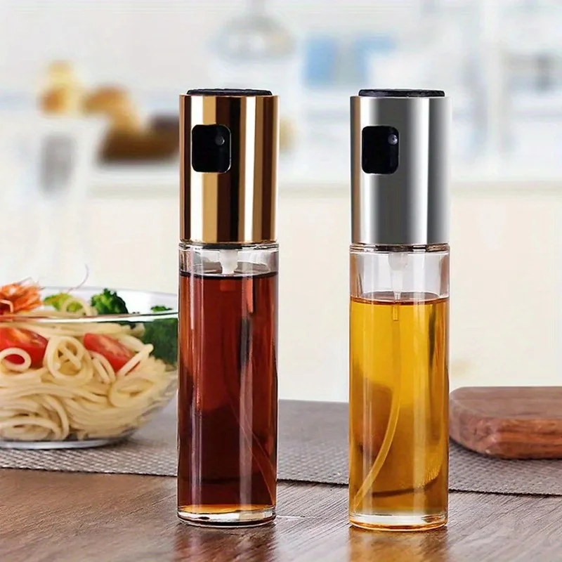 Kitchen Push Type Spray Olive Oil Sprayer Bottle Pump Oil Pot Leak-proof Grill BBQ Sprayer Dispenser BBQ Gravy Boats Tools