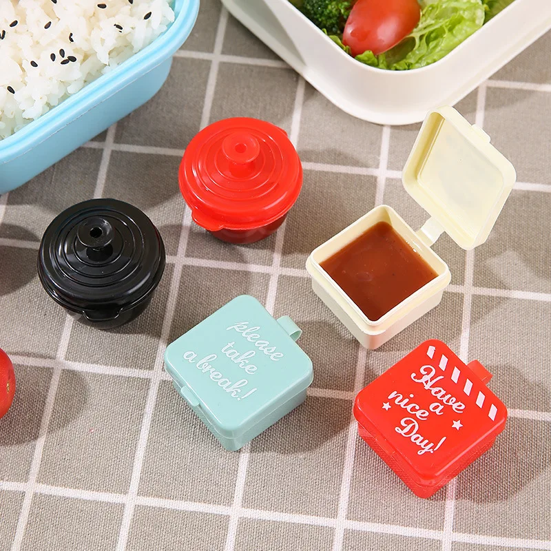 4Pcs Mini Bento Sauce Box Tomato Sauce Honey Salad Sauce Container