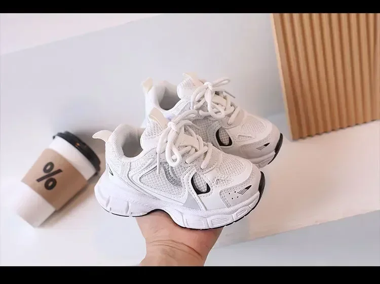 Description Picture 5 of itemChildren Tennis Shoes Versatile Non-slip White Sneakers for Kids Girls Fashion Causal Breathable Toddlers Boys Sports Shoes Hot