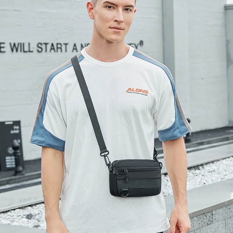 Men's Cross Shoulder Bag Small Canvas Crossbody Bags for Man Oxford Cloth Fashion Sling Messenger Phone Bags Male Sports Handbag - 2