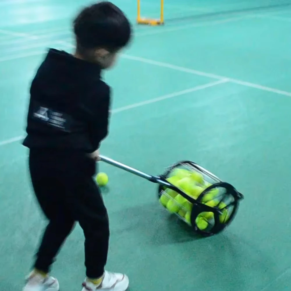 Tennis Accessories Tennis Ball Container Tennis Ball Picker Container Racket Beach Tennis Ball Picker Telescopic Stainless Steel Table Badminton Picking Collector