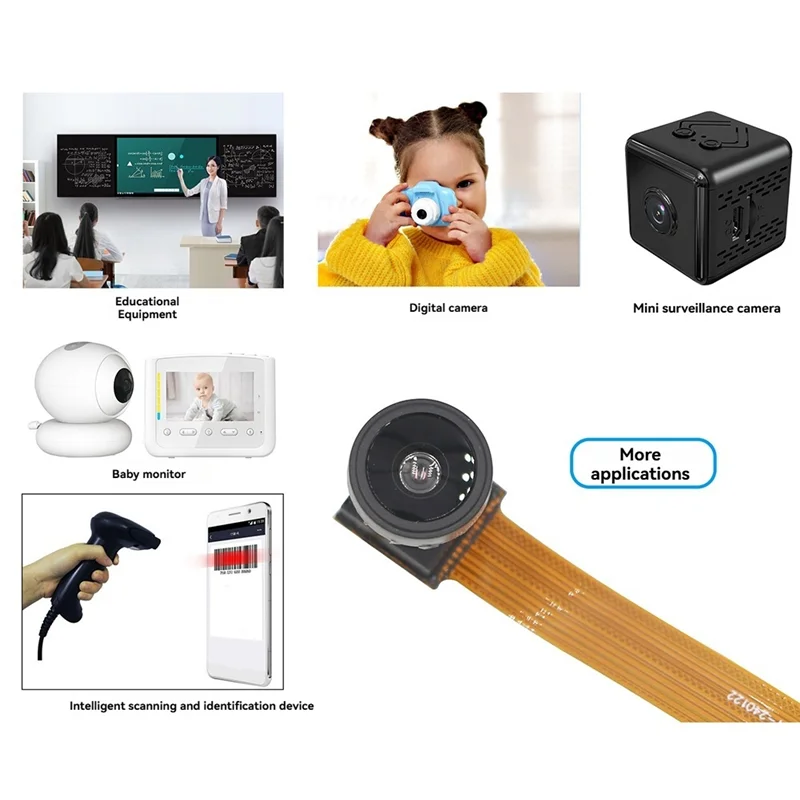 ESP32 CAM 카메라 모듈용 소형 OV2640 카메라 모듈 2MP 160도 야간 투시 MIPI DVP 24PIN 렌즈 모듈