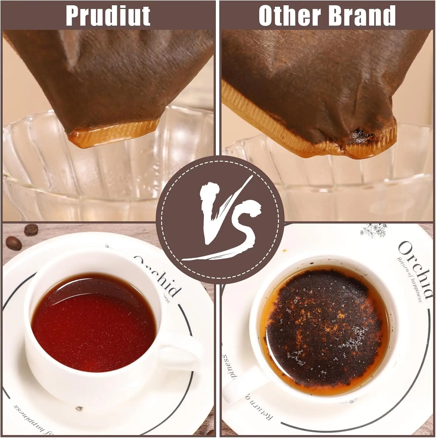 # 4 Konische Kaffeefilter für 8-12 Tassen, Einweg-Kaffeepapierfilter für Pour-Over und Filterkaffeemaschinen, Ungebleicht – Detail 7