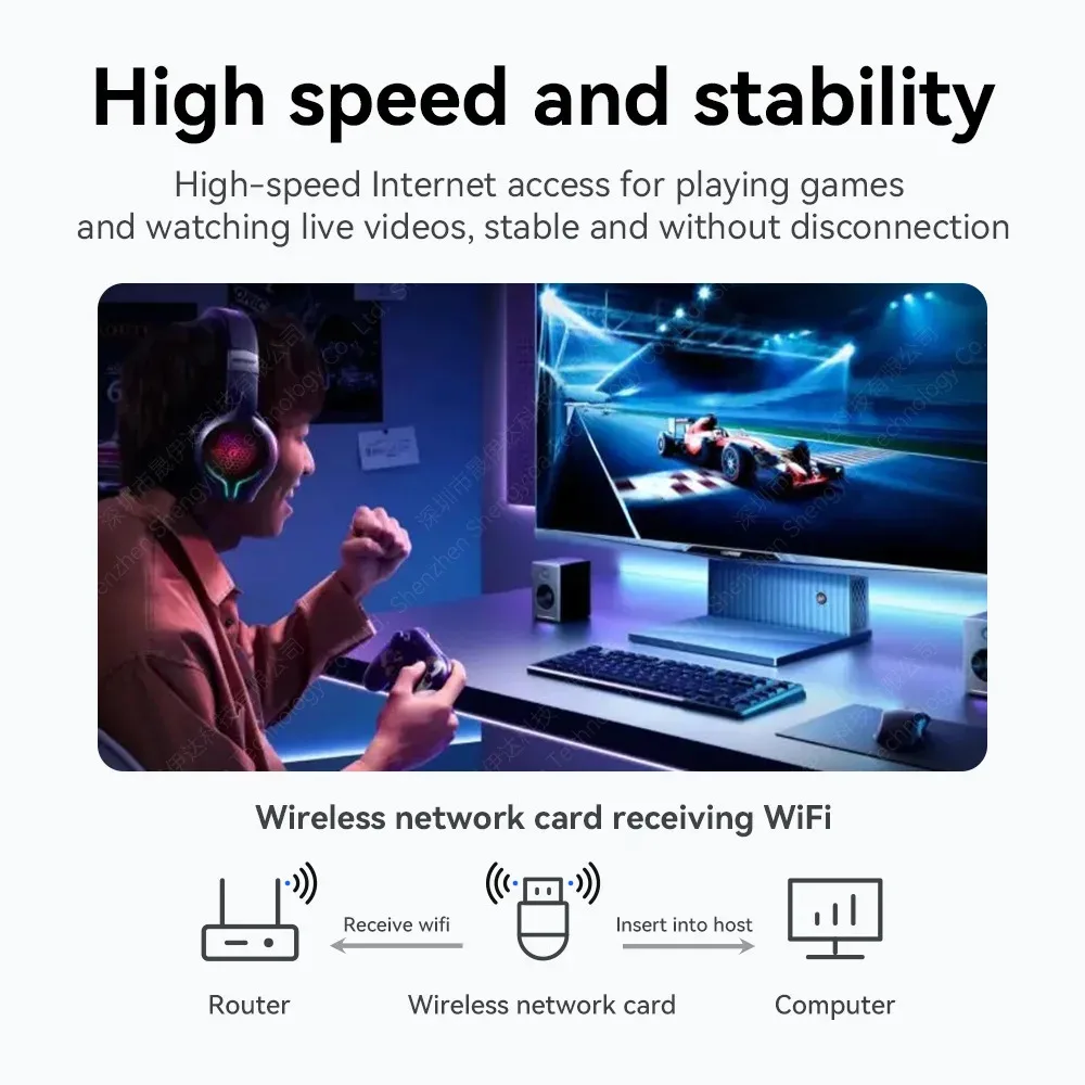 KEBIDUMEI 미니 USB WIFI 6 동글 네트워크 카드 2.4GHz Wi-Fi 랜 어댑터 드라이버 무료 PC 노트북 윈도우 7 10 11 300M 수신기