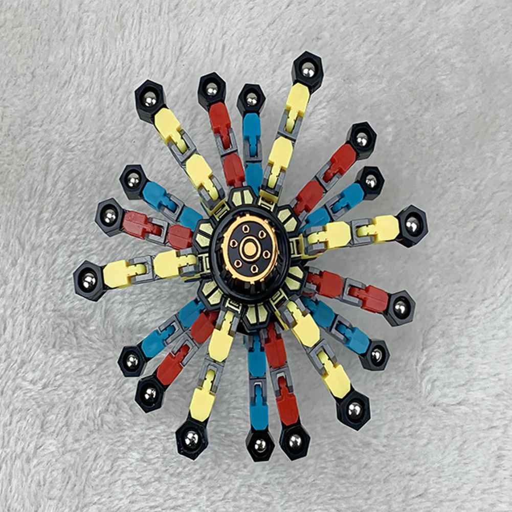 Fidget Toys Anti Stress Toys DIY Chain Deformation Robot Toy for Child Antistress Hand Spinner Vent Fingertip Top Mechanical Gyro Stress Relief Toy Gift