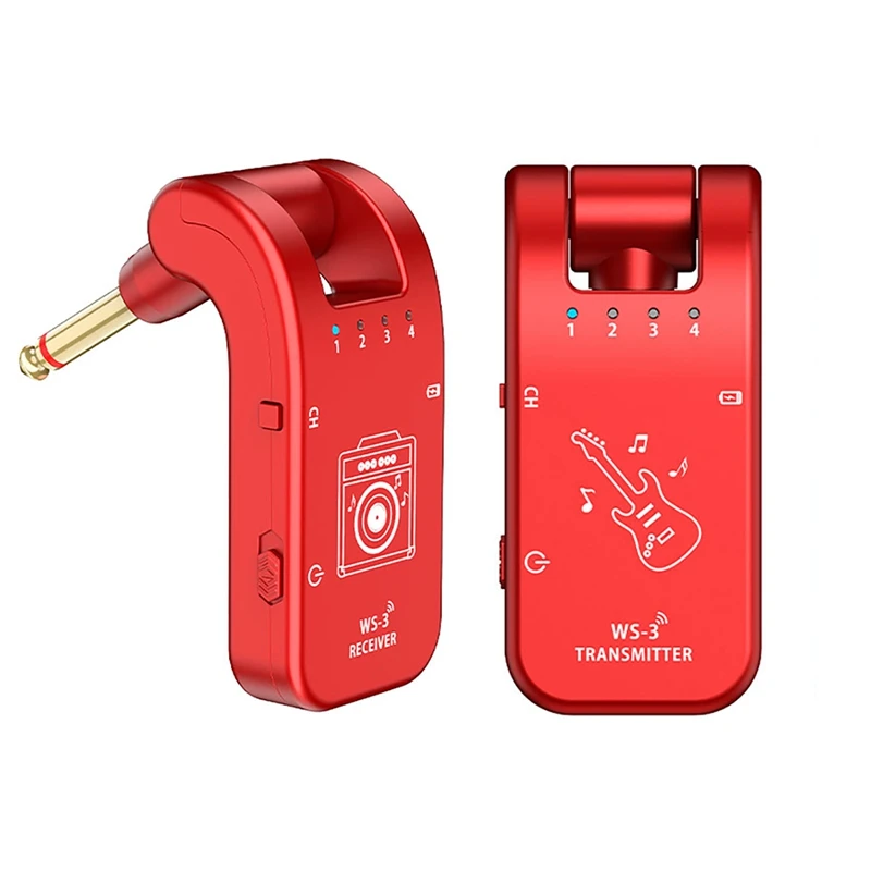 Ws3 Uhf 4 Channels Wireless Guitar System Transmitter And Receiver