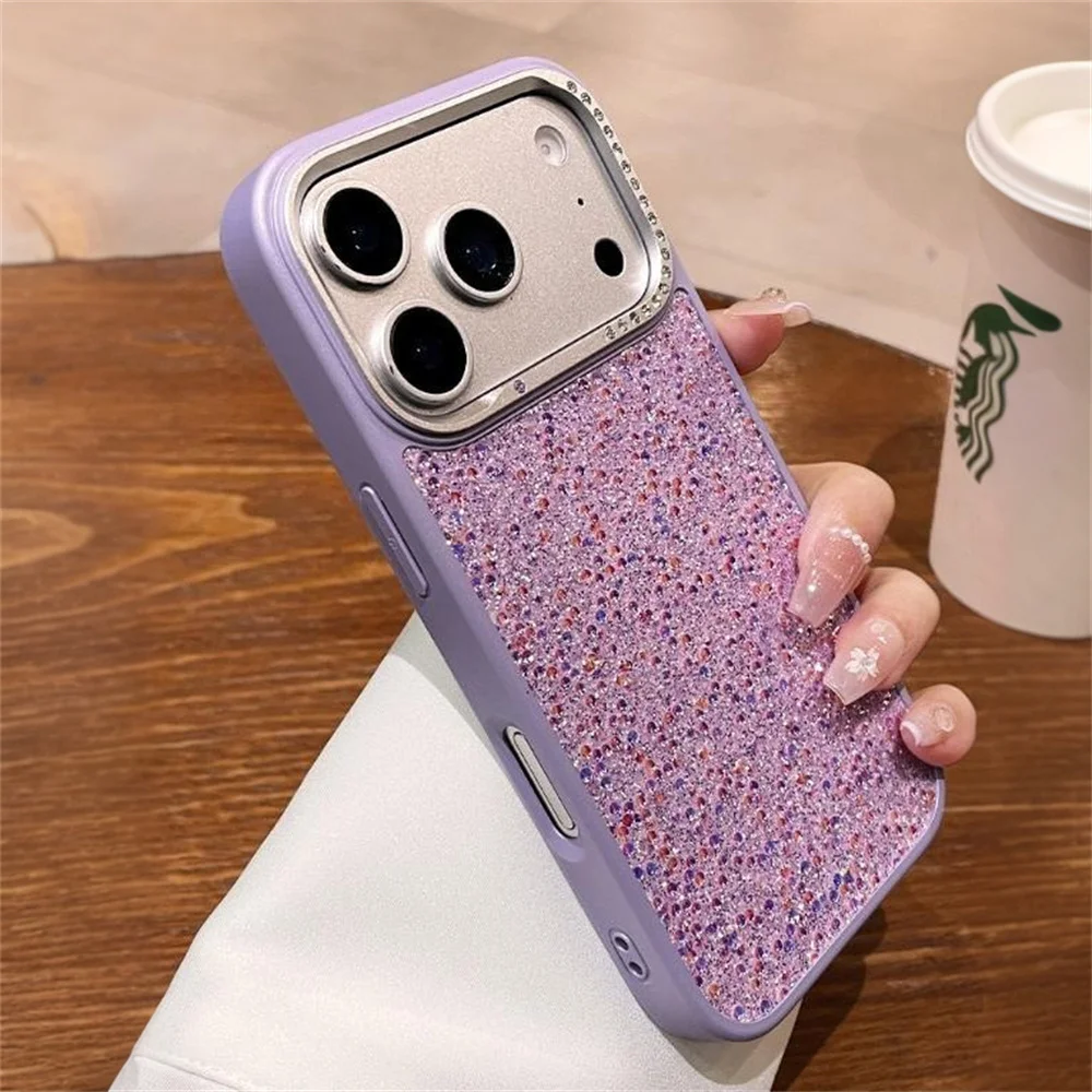 Luxurious Glitter Colorful Diamond Phone Case with Bling Lens Frame and Shockproof Protection