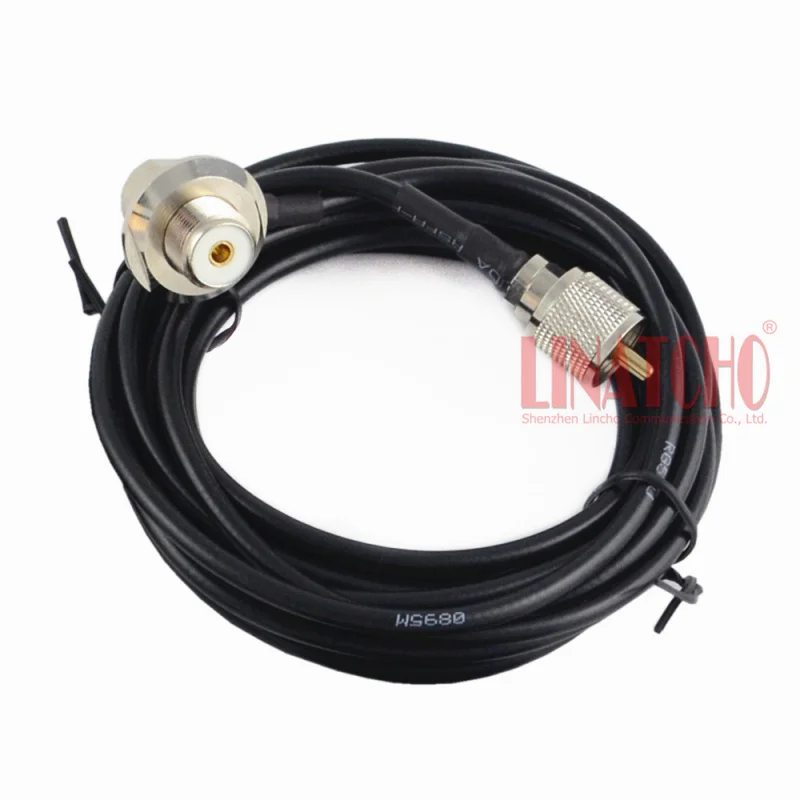 SC-ECH RG58U PL259 UHF to SO239 Bulkhead for Car Radio Mobile Antenna Mount Cable 5 Meters