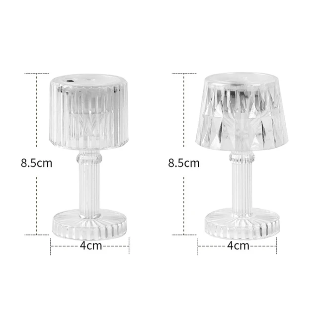 Lampe de chevet LED en cristal et diamant avec support de pile bouton, lampe  de table durable, coque transparente pour chambre à coucher, escales, 2  pièces - AliExpress