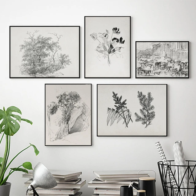 Four Hands Tree Sketch by Dan Hobday Wall Art - 2Modern