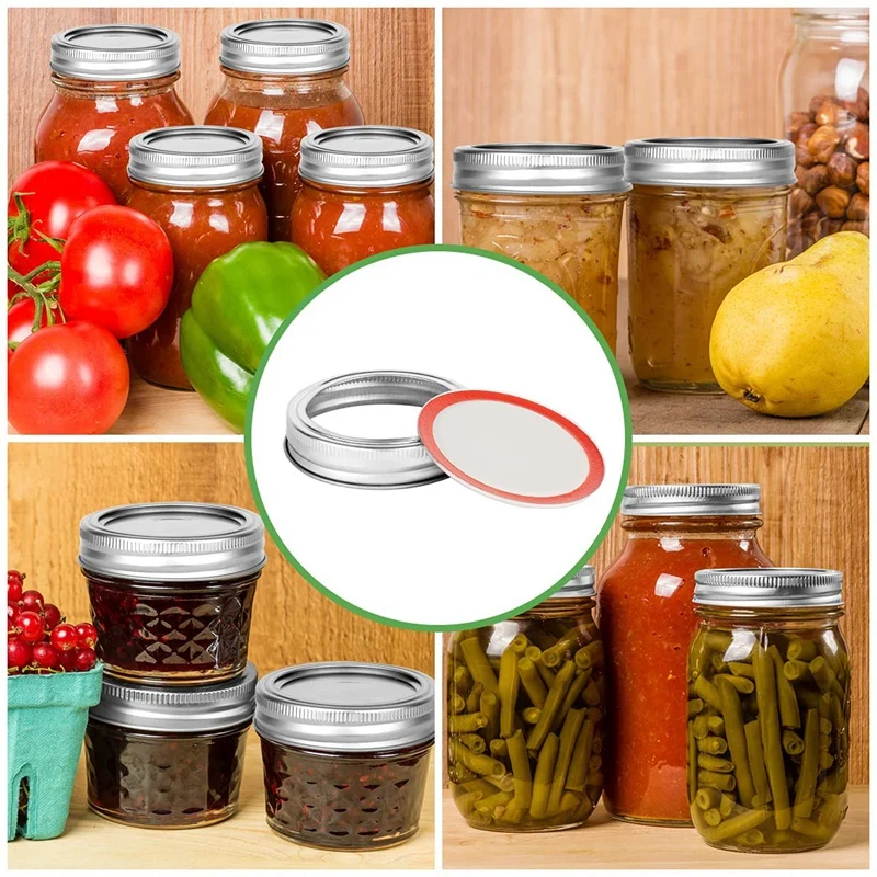 20Pcs Mason Jar Lids & Rings Set for Regular Mouth Canning Split-Type & Leak Proof Lids for Ball Kerr Jars 70 MM
