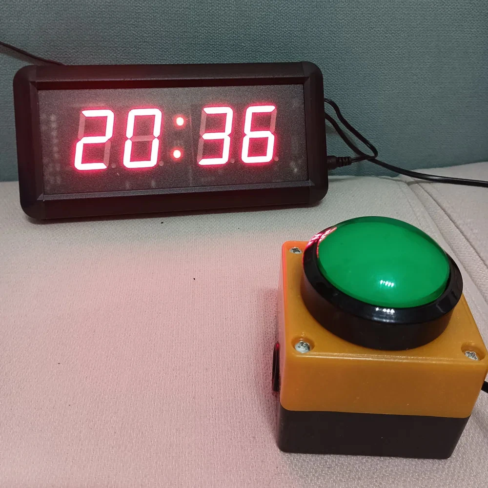 4-digit LED Countdown Clock Stopwatch with Remote Control, School Rush Answer Competition Game Chronometer, Button selectable 2