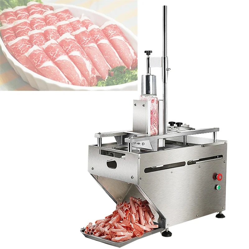 

Electric Meat Slicer Automatic Cutting Beef Mutton Roll Bread Machine Detachable Stainless Steel Knife Adjustable Thickness