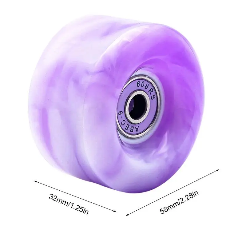 Skateboard Wheels PU Skate Wheels With Bearings PU Wheel Installed For Quad Skates And Skateboard Indoor/Outdoor Use